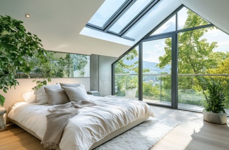 modern bedroom glass