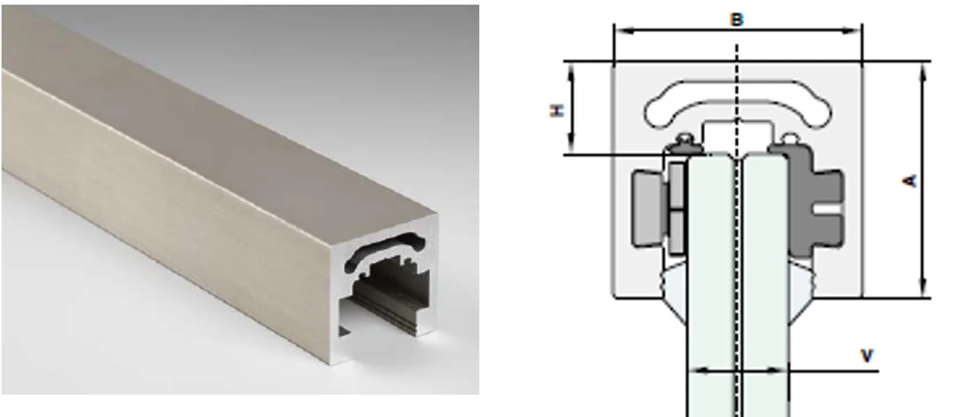 Square Slotted SS Top Rail
