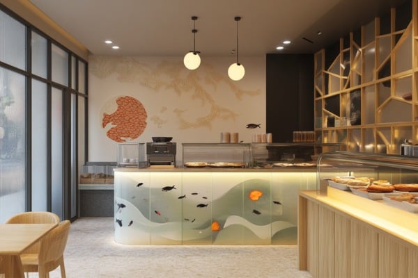 Cafe-interior-wall-paneling