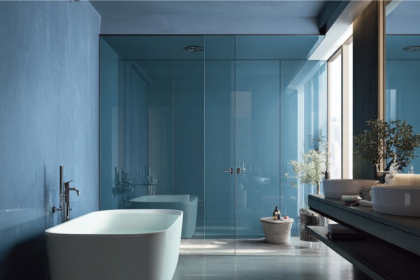 Colour Drenching with Lacquered Glass Wall Panels