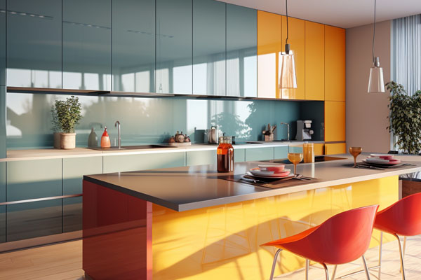 Coloured Glass Kitchen Backsplash