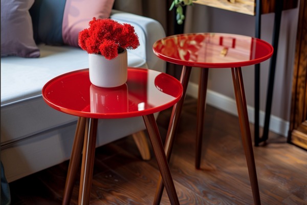 Coloured Glass Side Tables