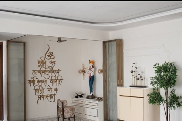 Connected Living Space with Glass Accents