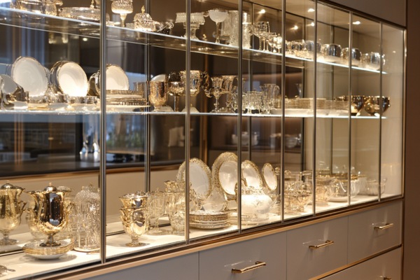 Crockery Units with Mirrored Back Walls