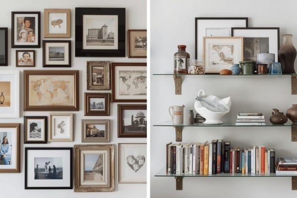 Curated  glass display shelves