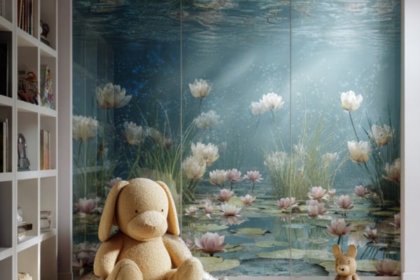 Digitally printed glass offers a flexible wall decor solution