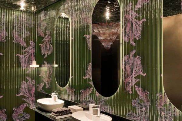 Fluted glass wall panel