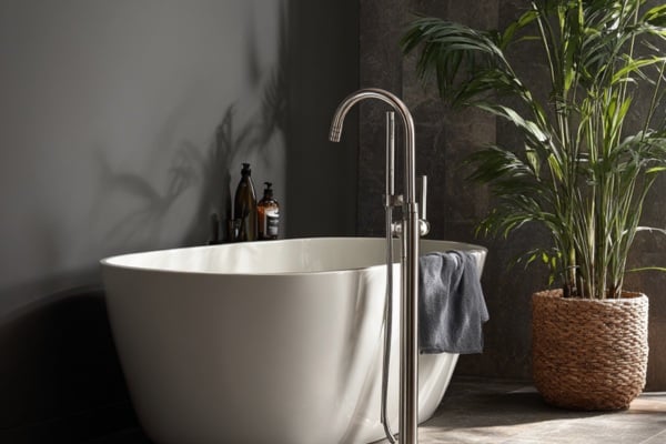 Freestanding Bath Faucets Return as Sculptural Statements