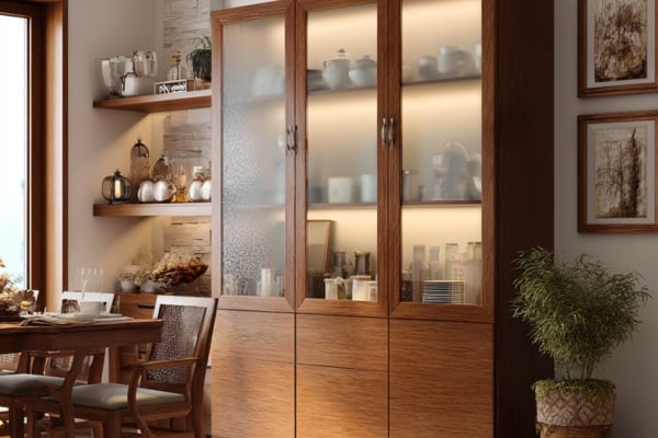 Frosted glass gently diffuses light while maintaining privacy,