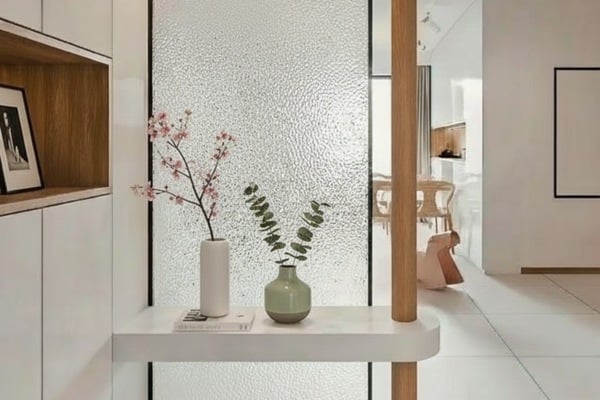 Frosted glass partitions
