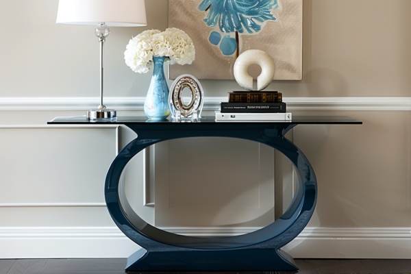 Glamourous Lacquered Glass Console Top For Foyer Design