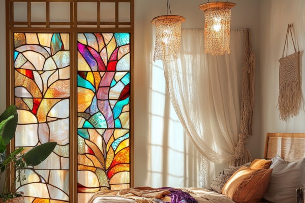 Glass Accents for a Boho Bedroom