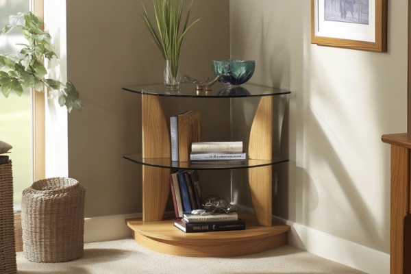 Glass Corner Bookshelves