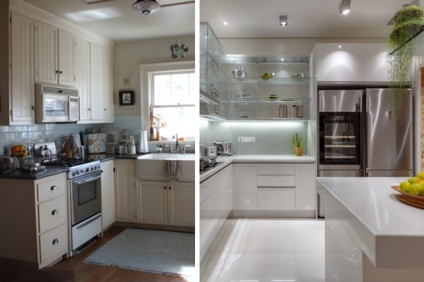 Glass Open Shelving Design for Minimal Aesthetic Vibe.