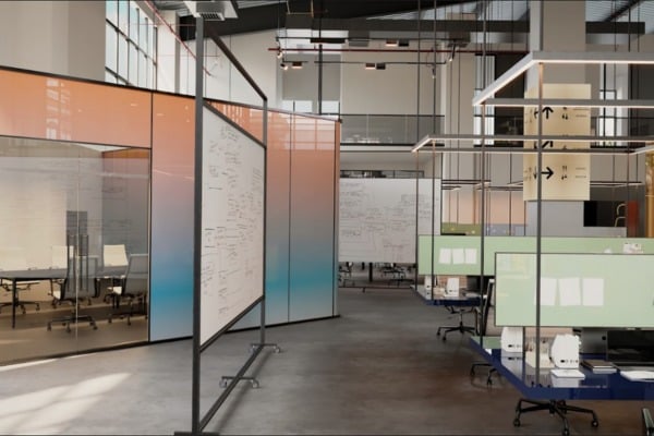  Glass Partitions and Metal Accents