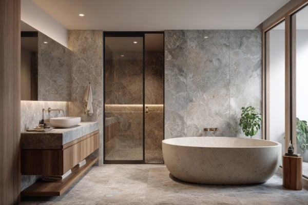 Glass Partitions for a Seamless and Contemporary Spa-Style Bathroom.