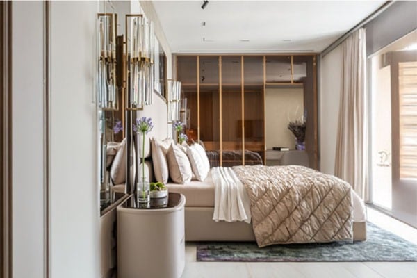 Glass Sliding Wardrobe with Tinted Glass