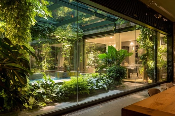 Glass Walls for a Seamless Indoor-Outdoor Connection. 