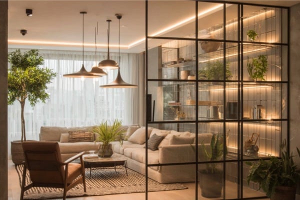 Glass and Metal Divider 