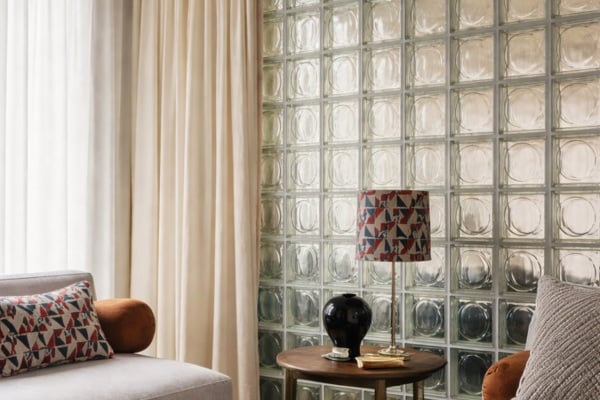 Glass blocks scatter and soften light,