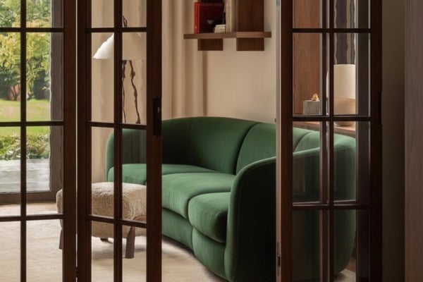 Glass partitions offer subtle separation 