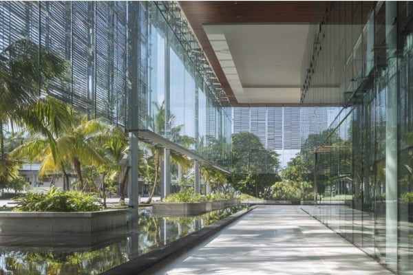 Integrated shading transforms glass facades