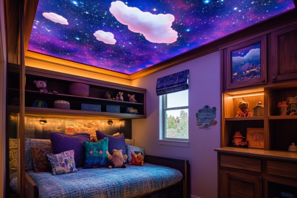 Kid’s Bedroom Design with a Custom Glass Ceiling