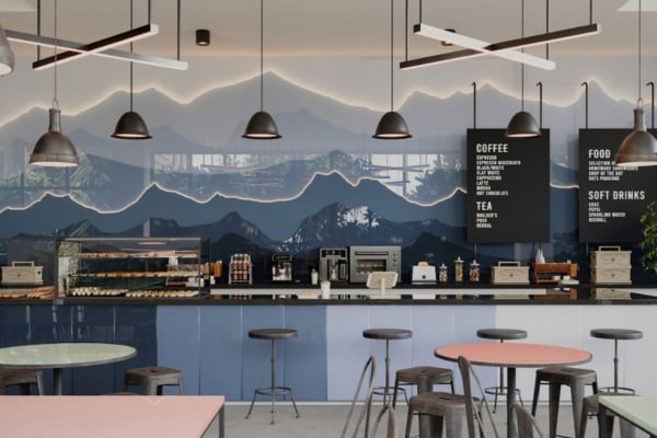 Lacquered Glass Backdrop Doubles as Writing Board