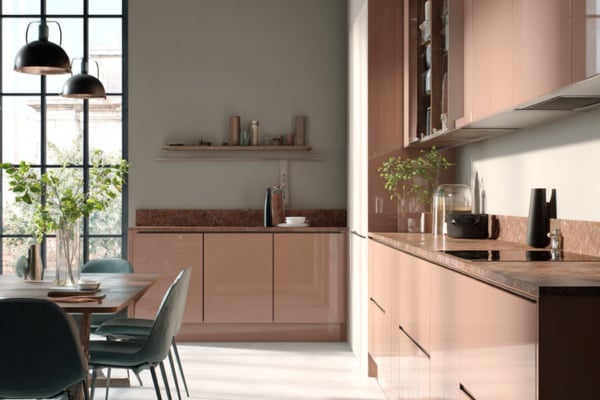 Lacquered Glass Cabinet Shutters in Muted Tones