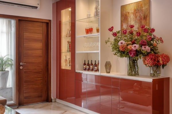 Lacquered Glass Cabinet Shutters