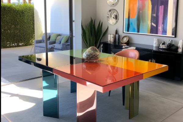 Lacquered Glass Dining Table