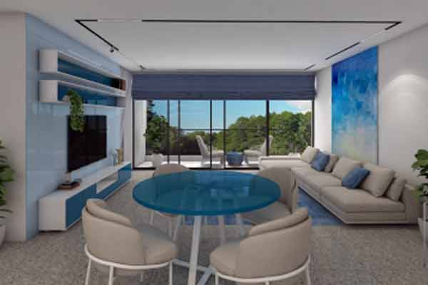 Lacquered Glass Furniture Choices In Beach Style Living Room