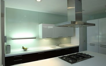 Lacquered Glass Kitchen Backsplash