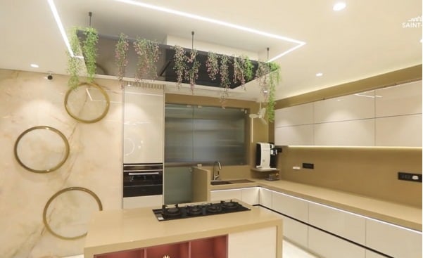 Lacquered Glass Kitchen Shutters