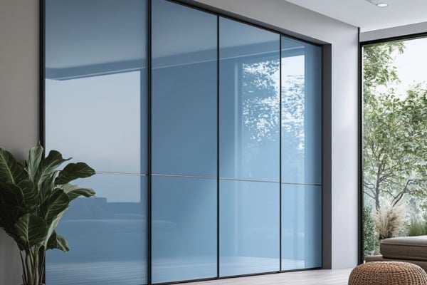 Lacquered Glass Sliding Wardrobe