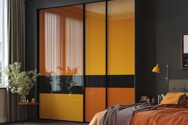 Lacquered Glass Sliding Wardrobe