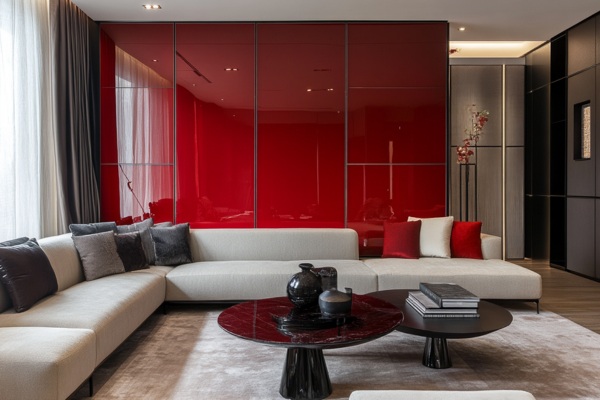 Lacquered Glass Wall Panelling