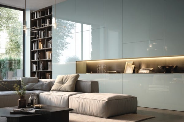 Lacquered Glass Wall Panelling