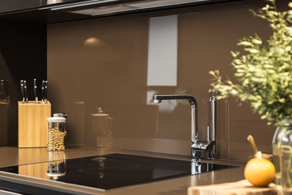 Lacquered glass backsplashes