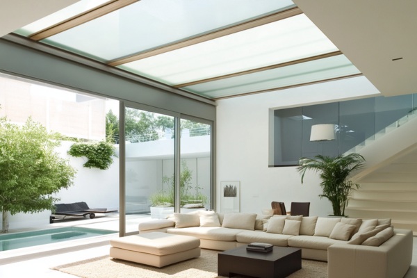 Laminated Panel Glass Ceiling Design