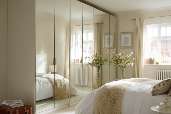 Mirrored corner wardrobe designs