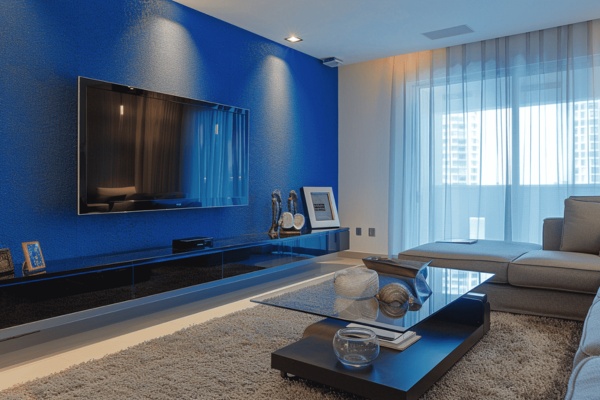 Modern TV Unit Design With Tinted Glass