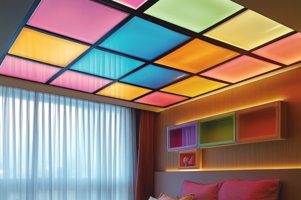 Multicoloured Glass Ceiling Design