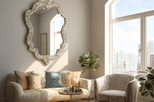 Ornate antique mirrors add instant grandeur