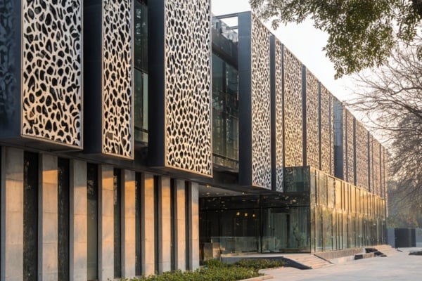 Perforated Screens with Glass Improve Shading
