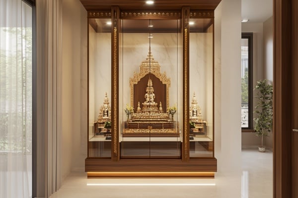 Pooja Room with Glass Door