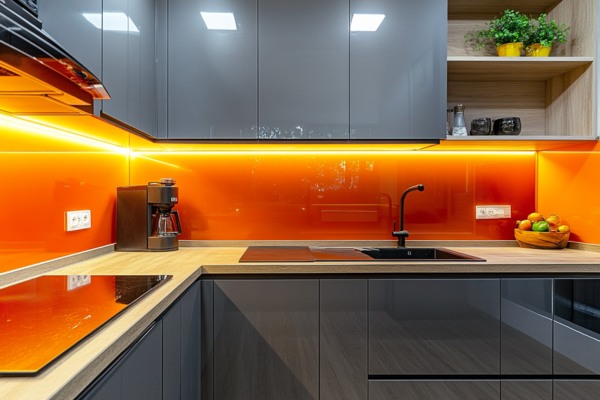 Pop of Colour in Modern Kitchen Interior Design