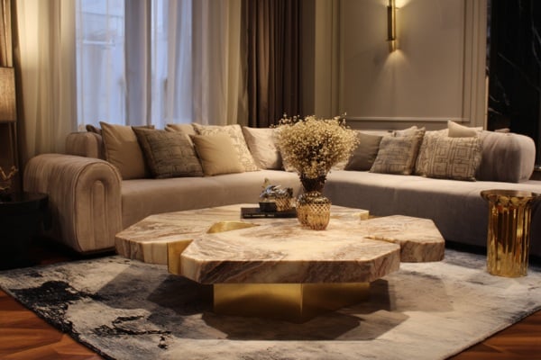 Sculptural Stone or Marble Coffee Table