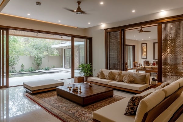 Sliding Glass Doors Blurring Indoor and Outdoor Spaces