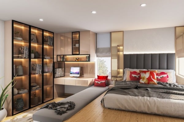 Sliding Wardrobe with Study Table